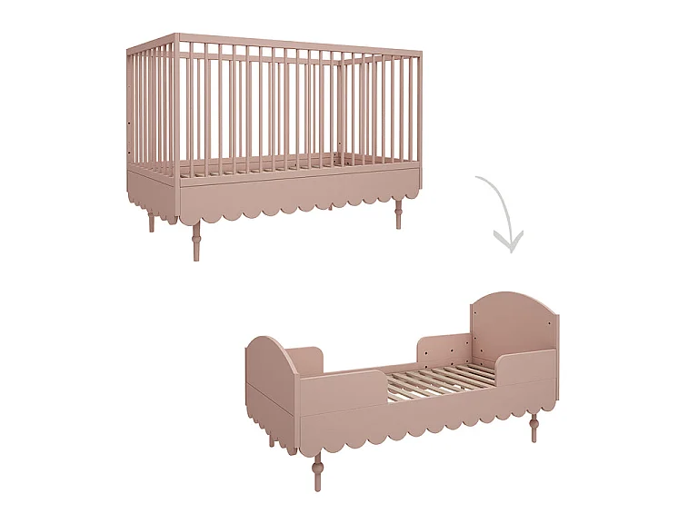 Wood Luck Babushka Pink 70x140 bed and 2-door wardrobe