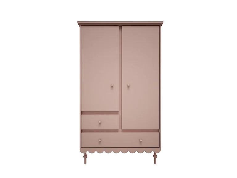 Wood Luck Babushka Pink 70x140 bed and 2-door wardrobe