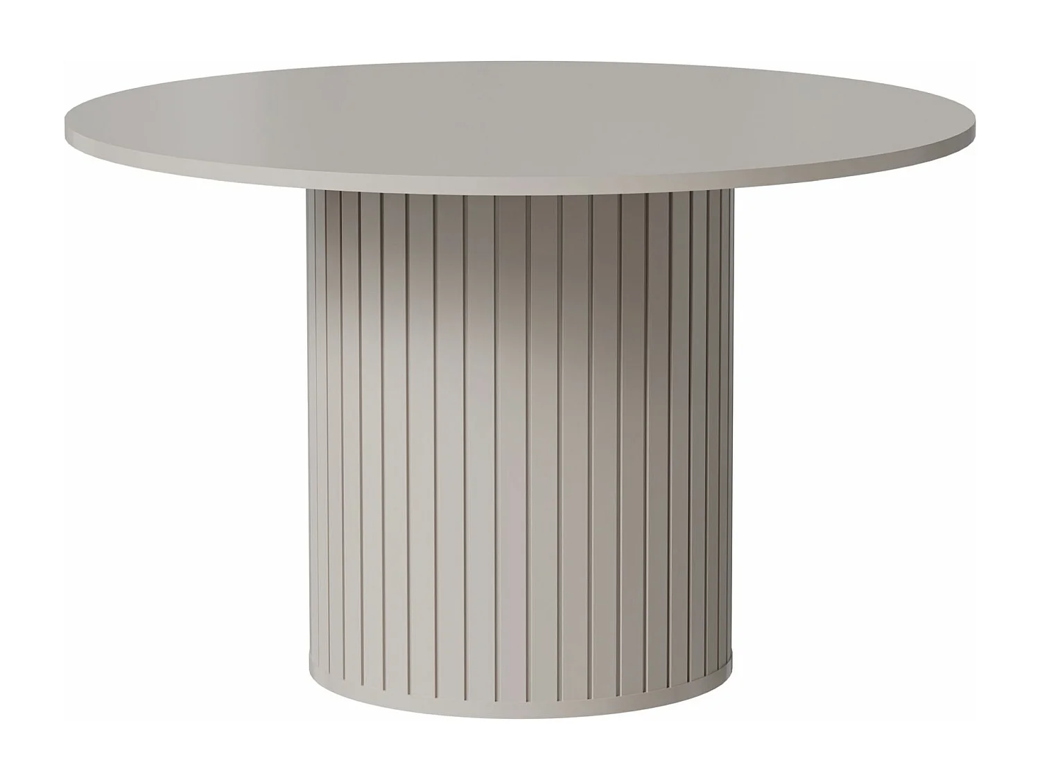 Table à manger ronde - Grège avec pied colonne - 120 cm - ZANTE