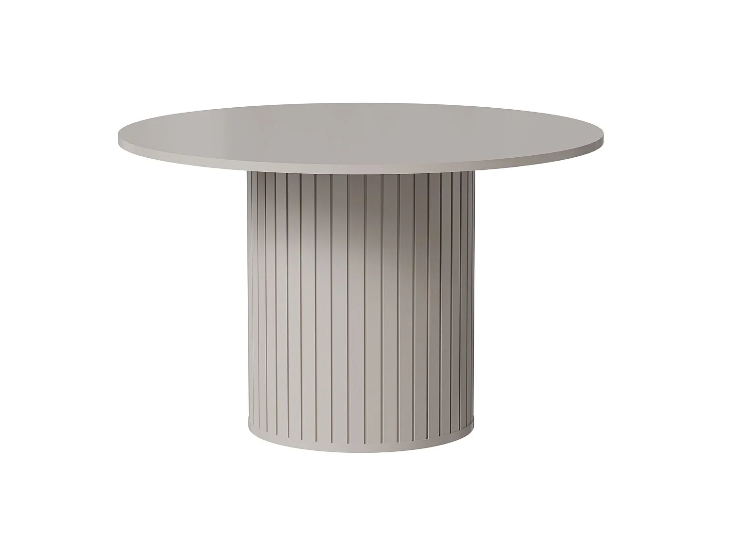 Table à manger ronde - Grège avec pied colonne - 120 cm - ZANTE