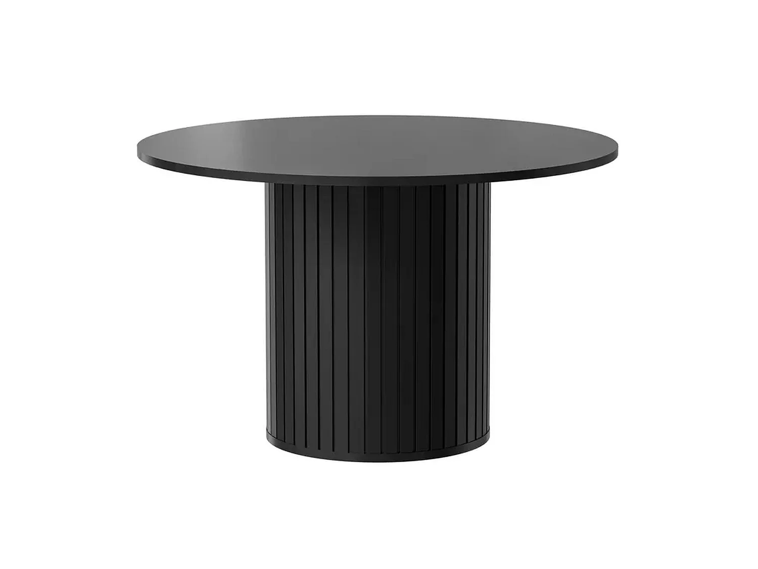Table à manger ronde - noir avec pied colonne - 120 cm - ZANTE