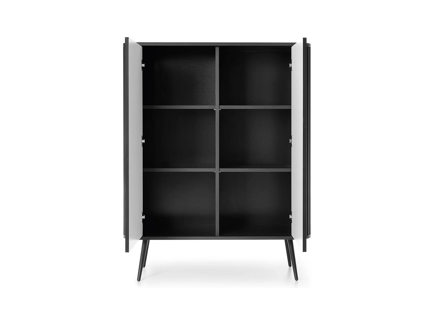Buffet haut - 103 cm - 2 portes - noir avec pieds noirs- ZOVA
