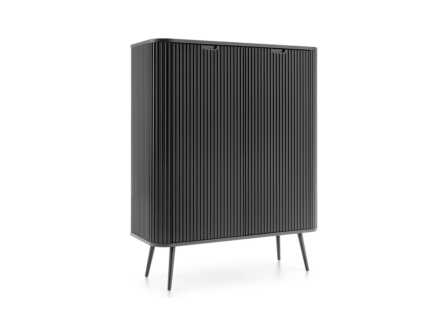 Buffet haut - 103 cm - 2 portes - noir avec pieds noirs- ZOVA