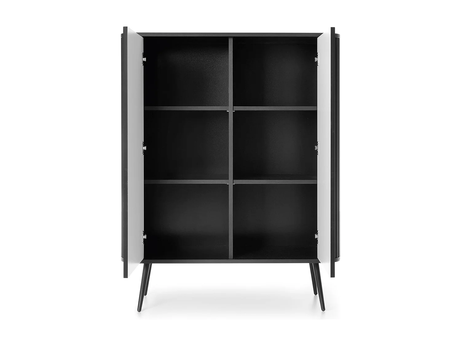 Buffet haut - 103 cm - 2 portes - noir avec pieds noirs- ZOVA