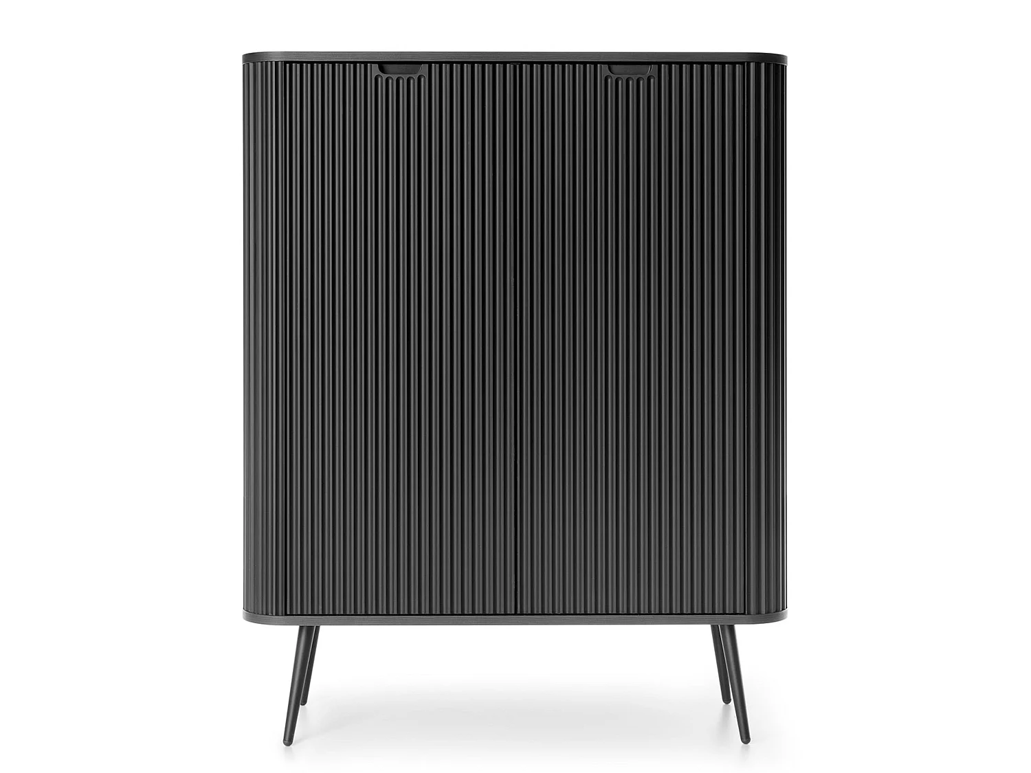 Buffet haut - 103 cm - 2 portes - noir avec pieds noirs- ZOVA