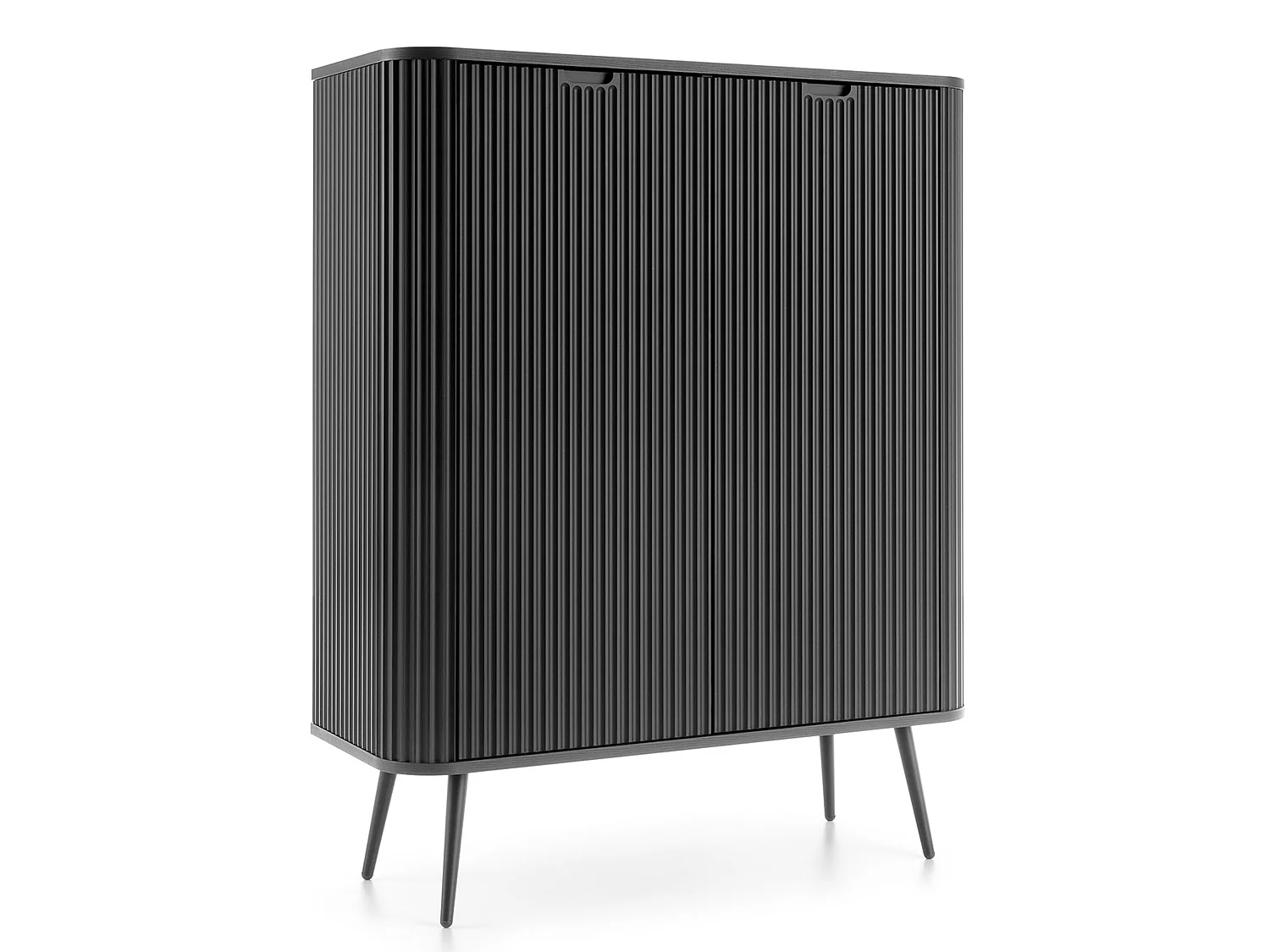 Buffet haut - 103 cm - 2 portes - noir avec pieds noirs- ZOVA