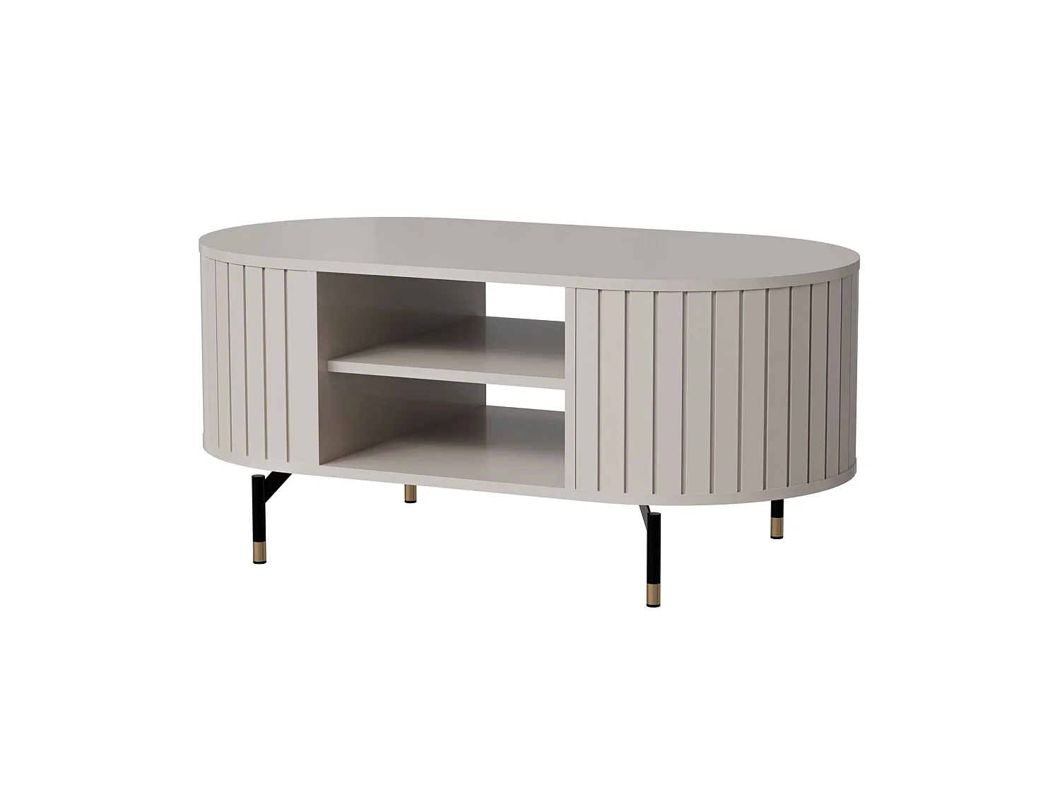 Table basse rectangulaire - 104x56 cm - Grège avec étagère - ZANTE