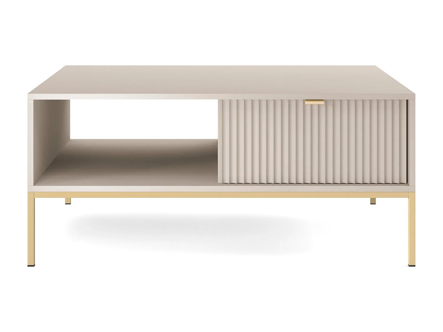 Couchtisch rechteckig mit Schublade - 104x68 cm - Greige- VELLORE