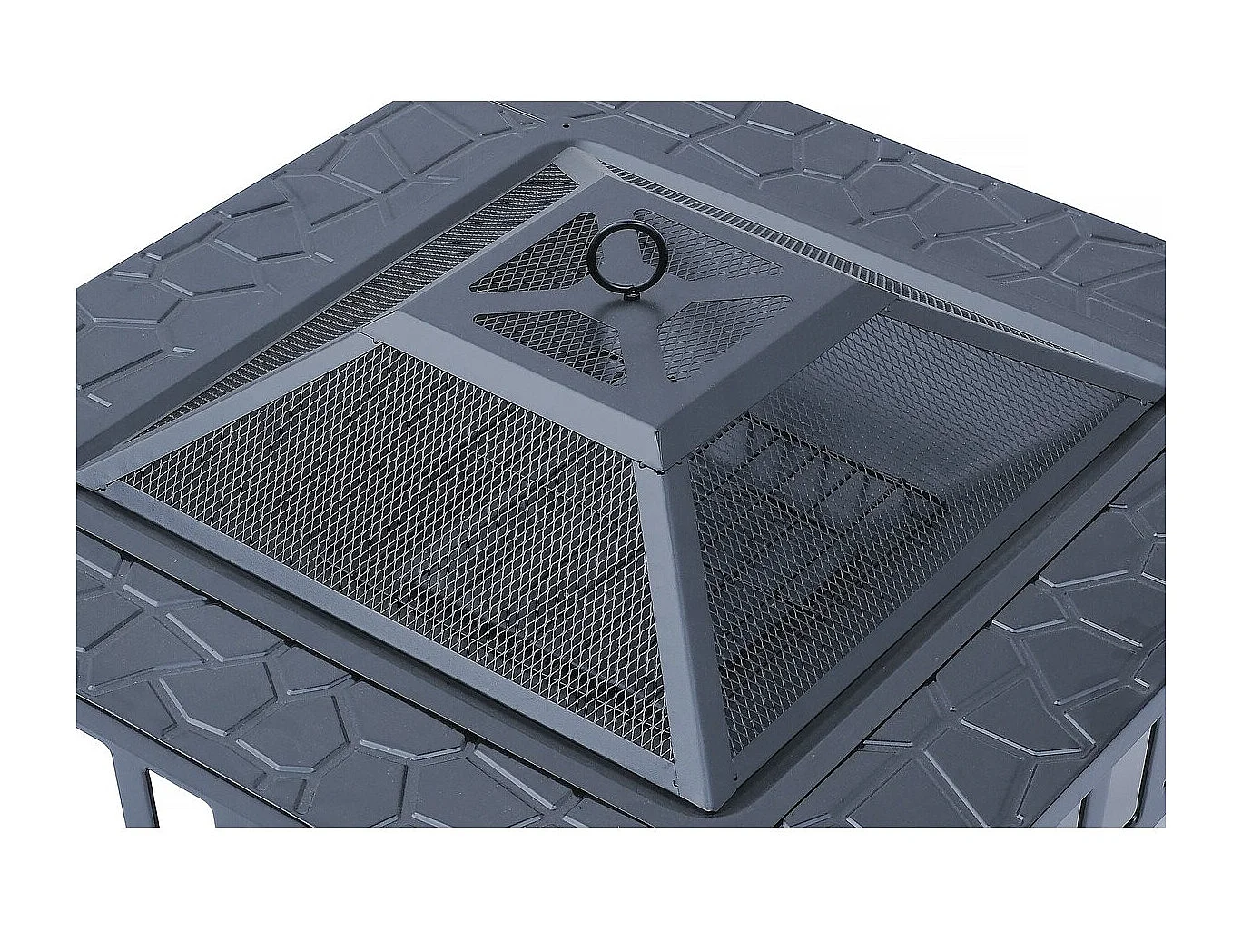 Braciere barbecue 3 in 1 con copertura anti-brace "Flaméo" - Nero