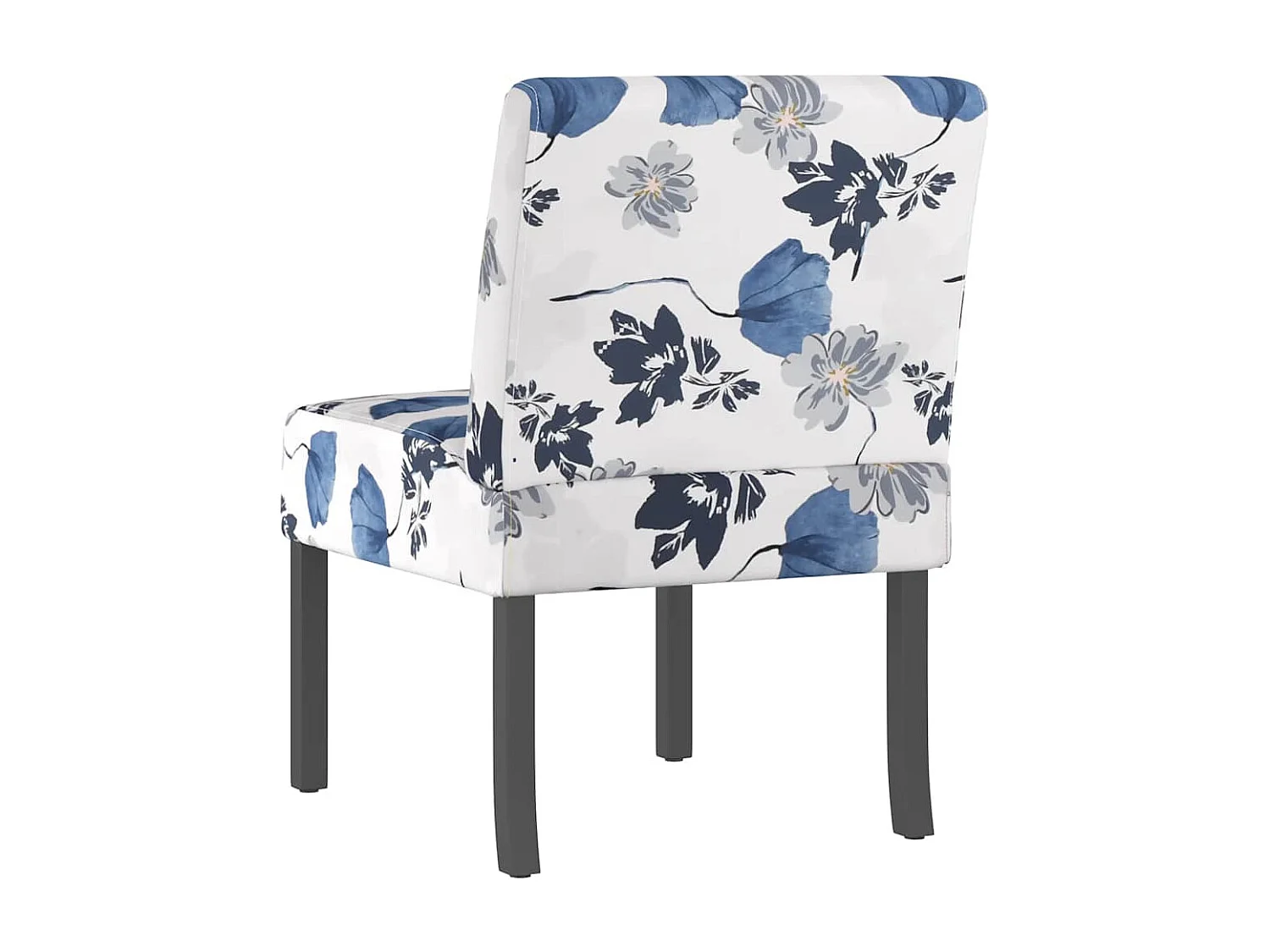 Fauteuil sans accoudoirs bleu tissu avec fleurs