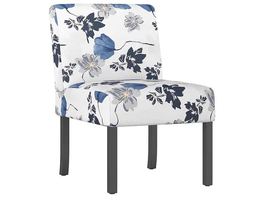 Stoel gebloemd stof blauw