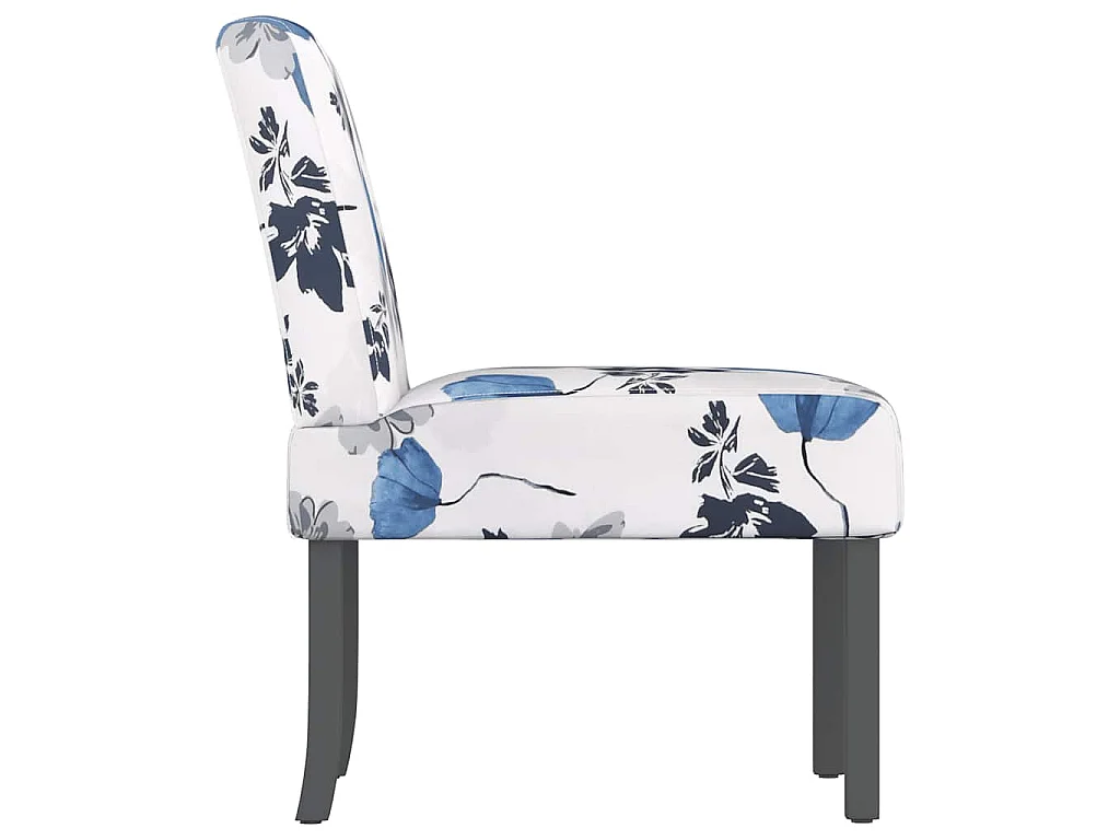Stoel gebloemd stof blauw