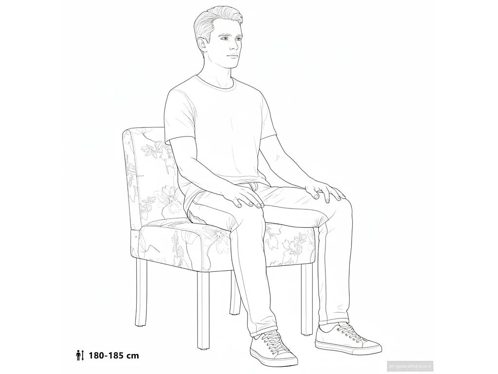 Stoel gebloemd stof blauw