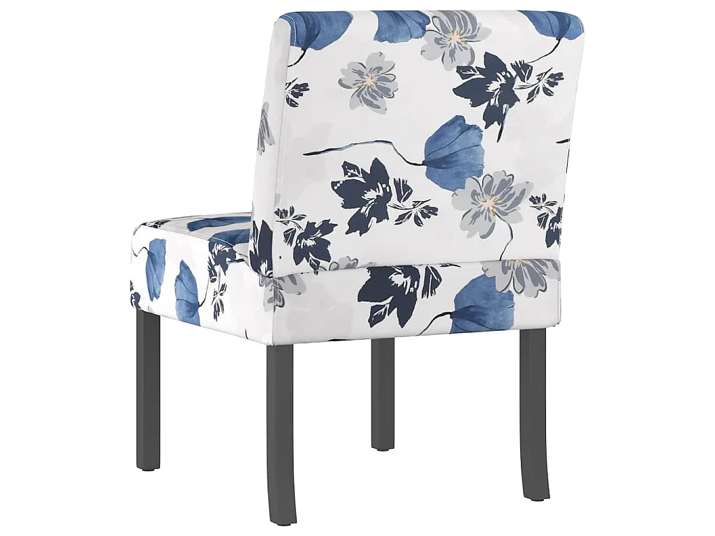 Polsterstuhl Blau Blumenmuster Stoff