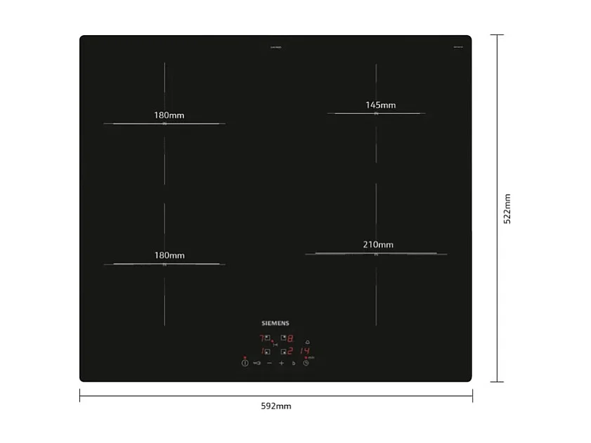 Siemens Table de cuisson induction 60cm 4 feux 4600w noir - EU611BEB5H