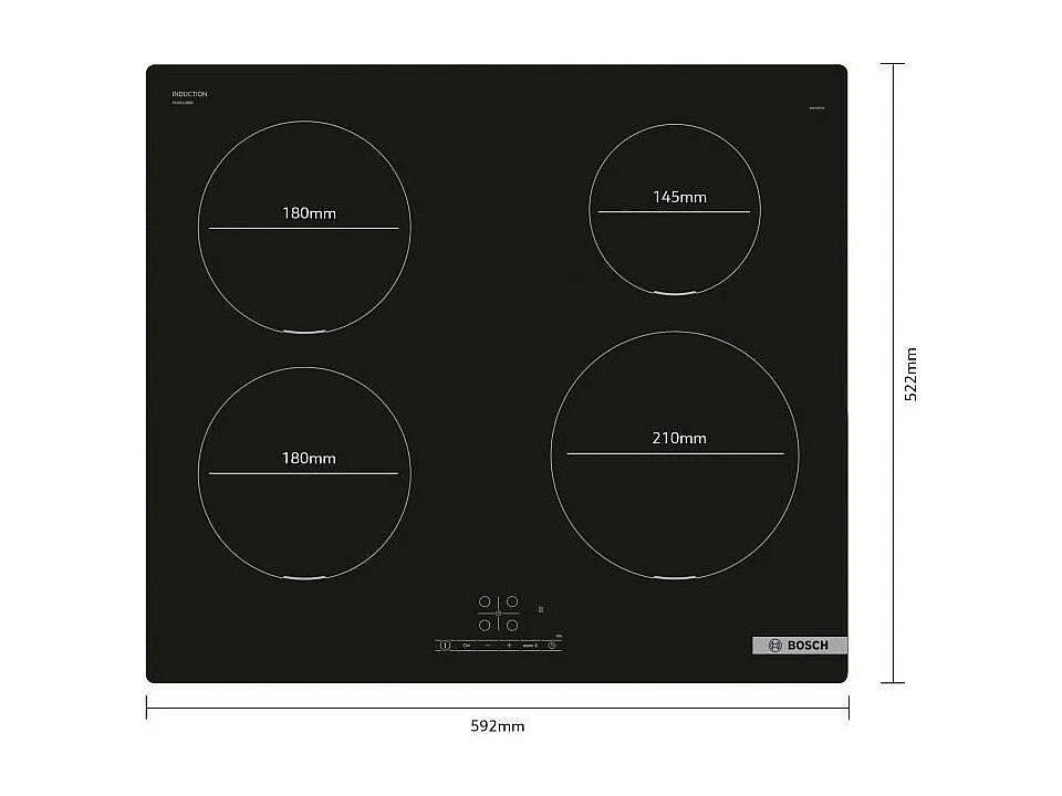 Bosch Table de cuisson à induction 59.2cm 4 feux noir - PUE611BB5H