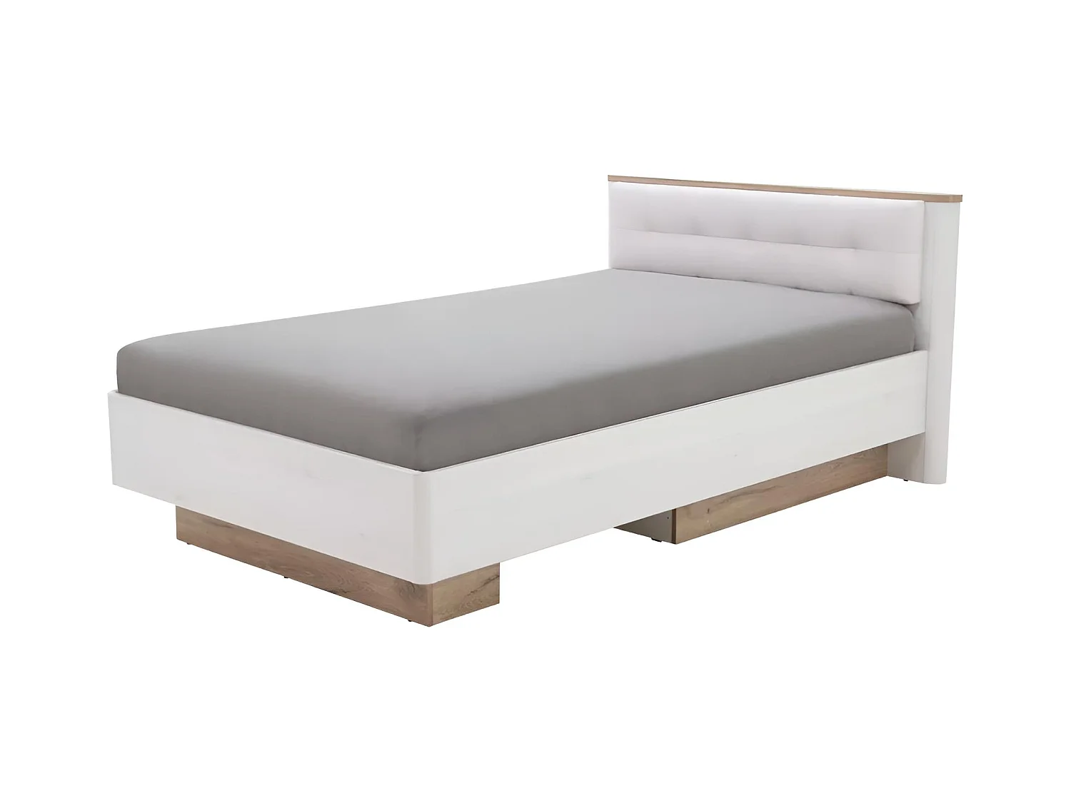 Letto Ogai (120x200)/Rete a doghe/Bianco