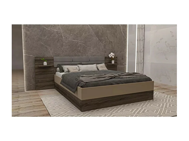 Letto Davos (160x200)/Marrone&Beige
