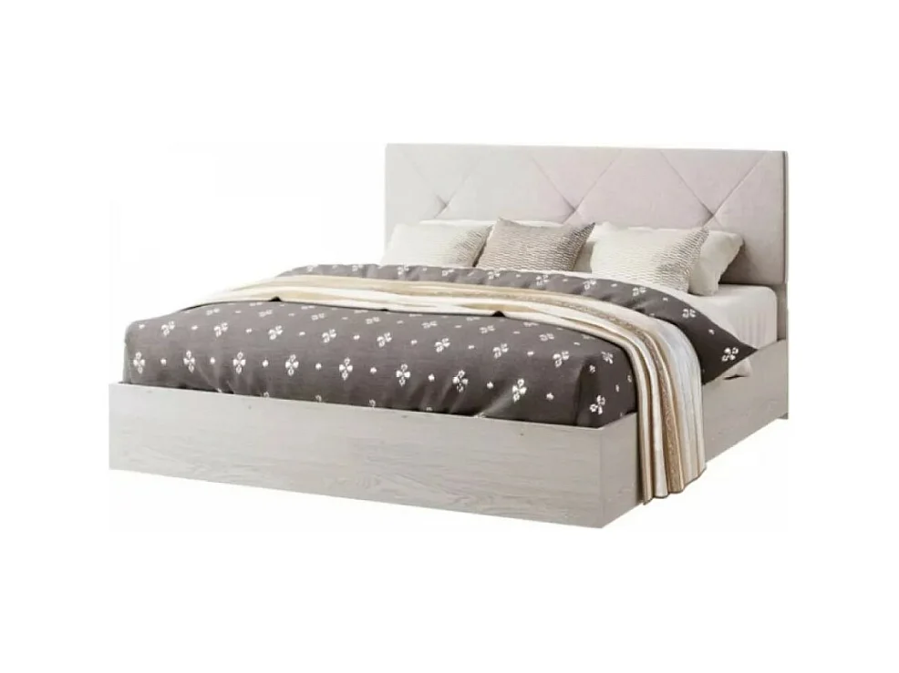 Lit Rombo (160x200)/revêtement tissu aggloméré/gris