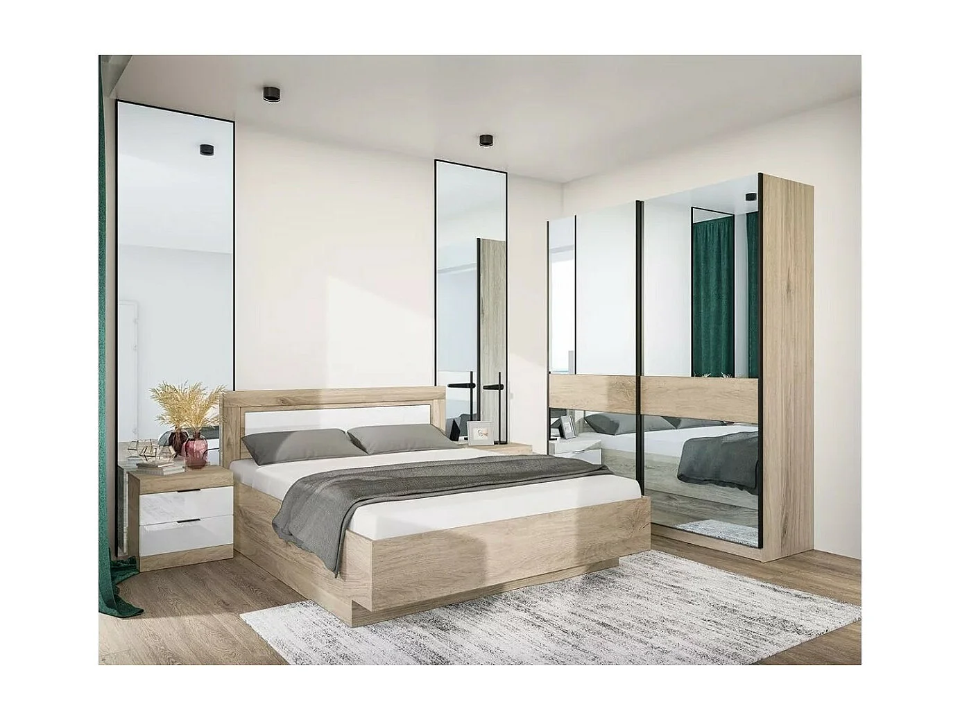 Lit Luca (160x200)/Marron&Blanc