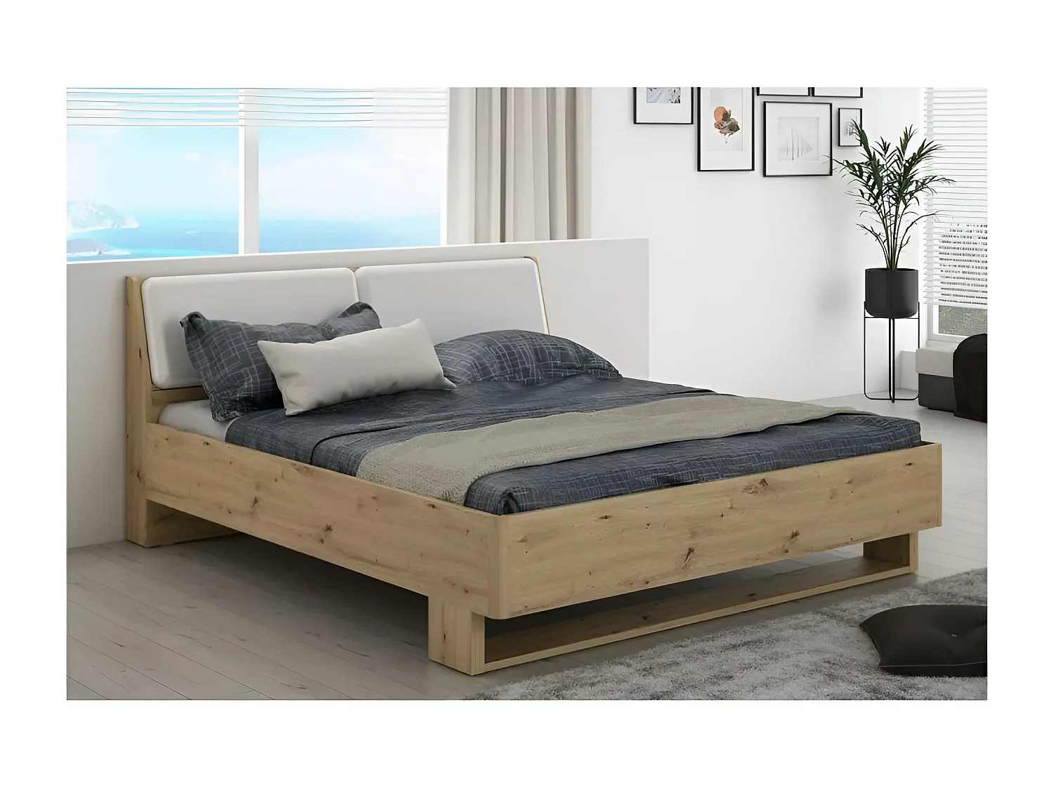 Letto Cismon (180x200)/Marrone&Bianco