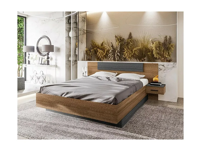 Letto Davos (160x200)/Marrone&Grigio