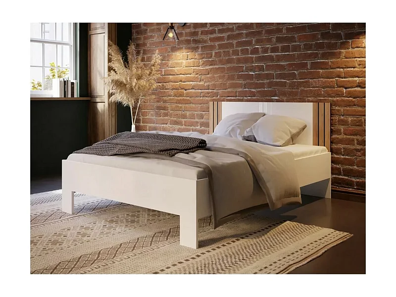 Lit Vakatipu S (140x190)/Blanc&Marron