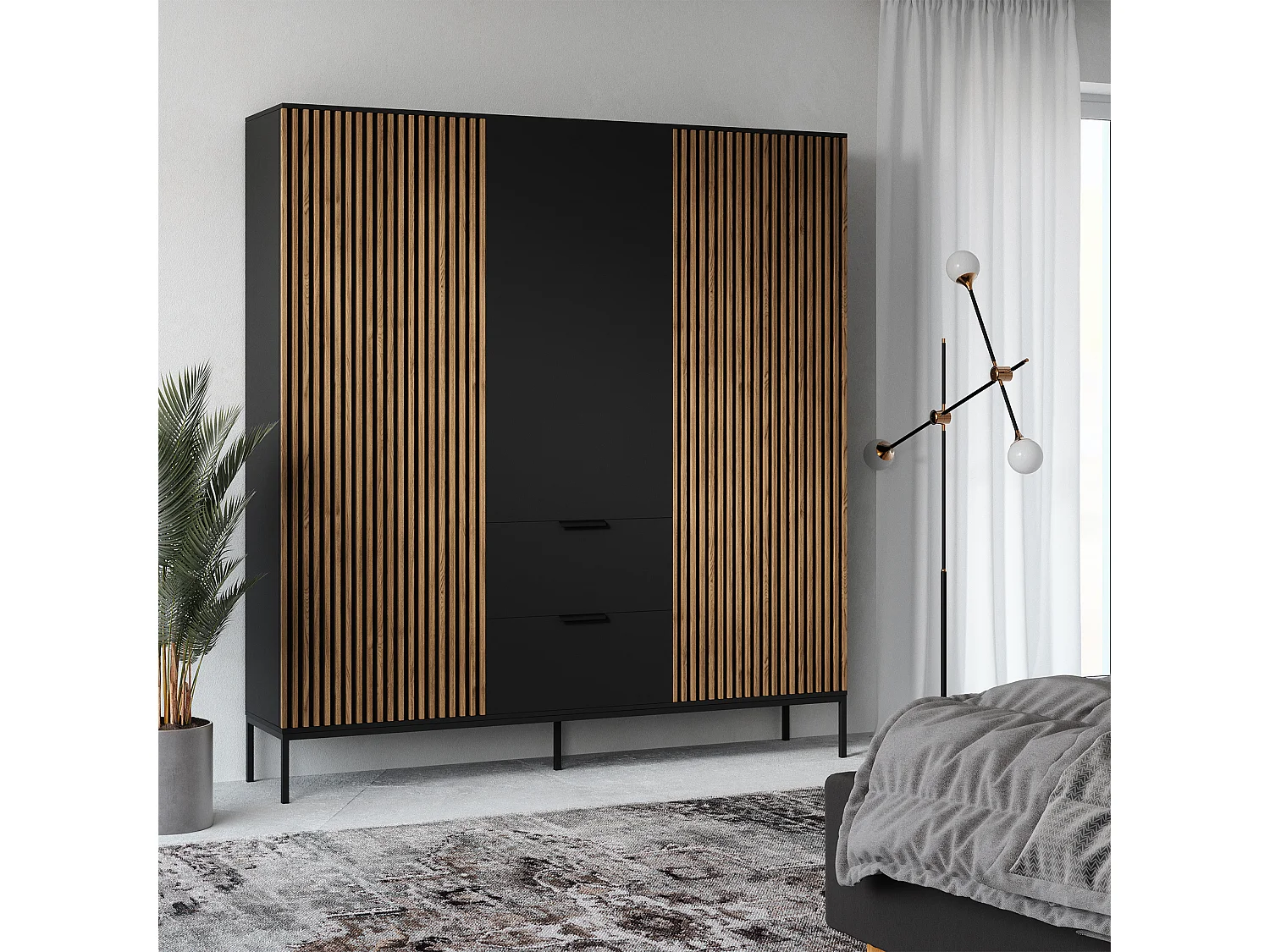 Penderie Noville (185cm)/Marron&Noir