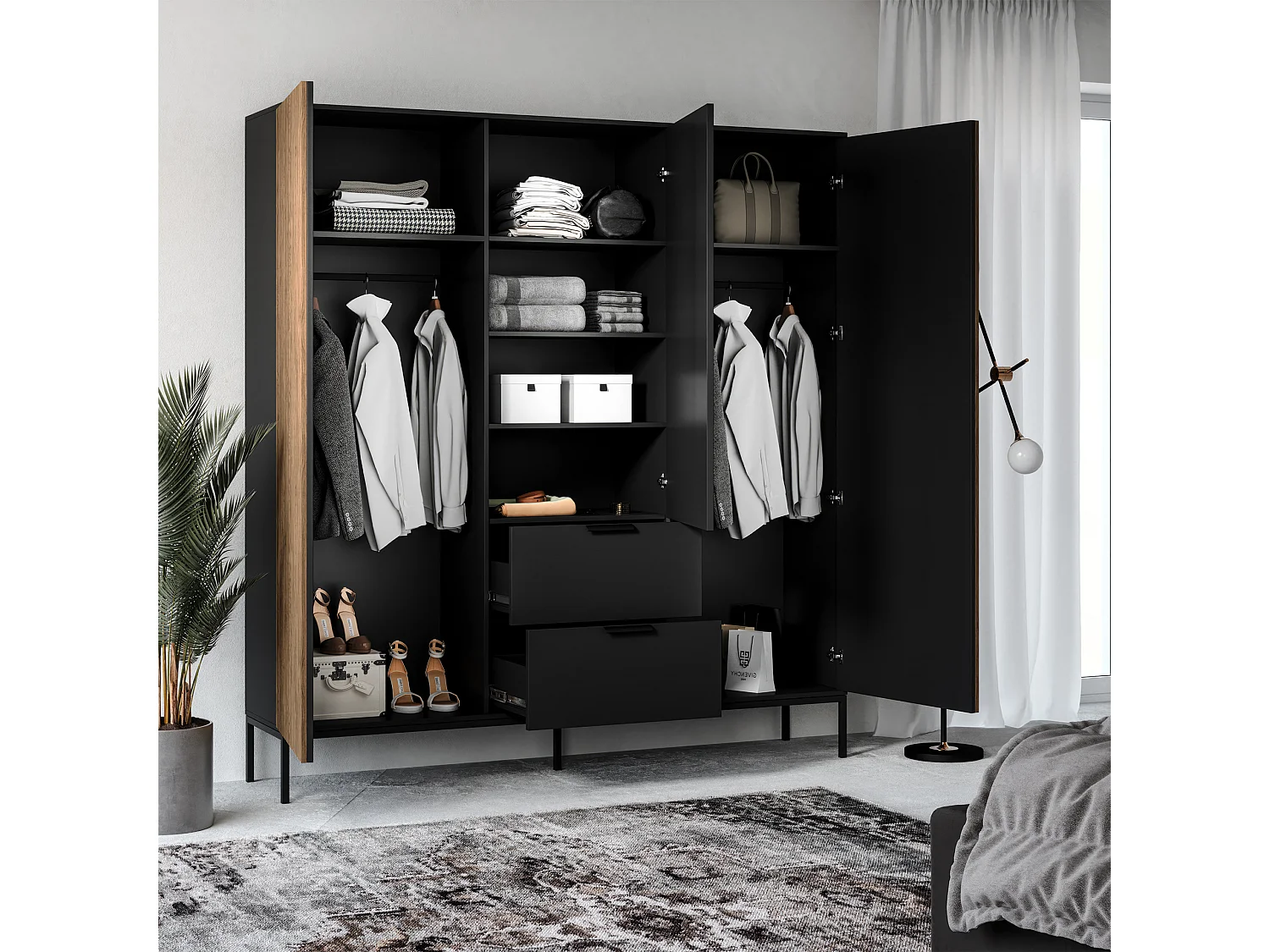 Penderie Noville (185cm)/Marron&Noir