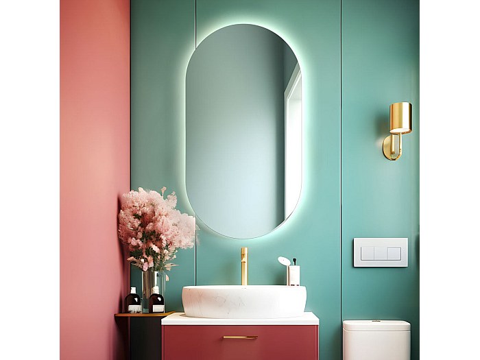 Artika Corby 22x28po Miroir Murale Salle De Bain Oval Avec Desembuage 3CCT DEL Integree In... | Home Depot Canada