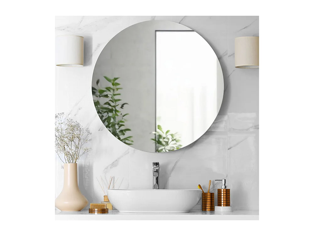 Miroir de salle de bain rond rétroéclairé d. 80 LUNA Fabriqué en Italie