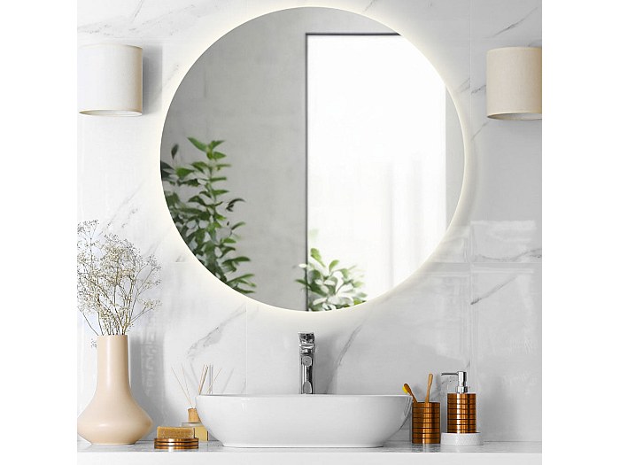 Specchio rotondo con cornice in legno Hopes