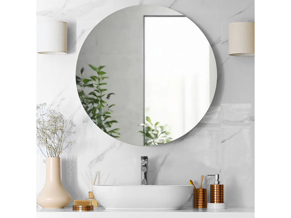 Miroir de salle de bain rond rétroéclairé d. 80 LUNA Fabriqué en Italie