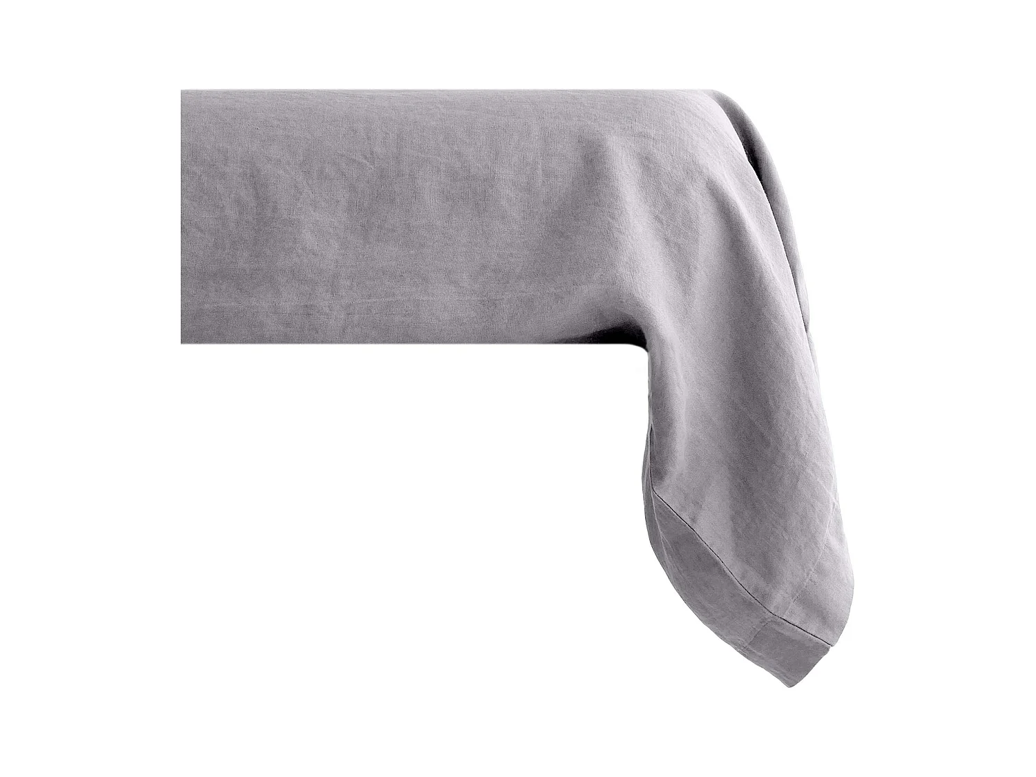Taie de traversin 195x43 cm pur coton lavé PALACE gris acier