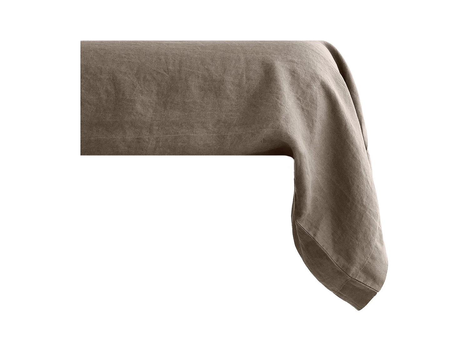 Taie de traversin 195x43 cm pur coton lavé PALACE marron tabac