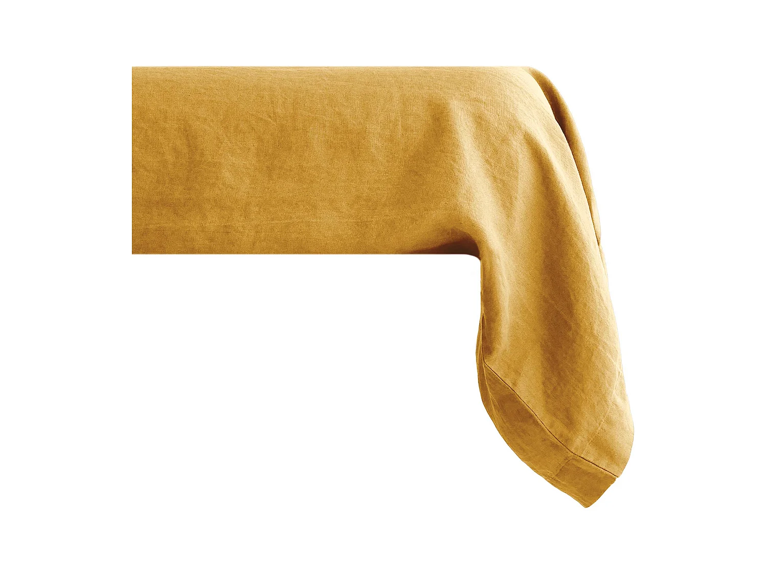 Taie de traversin 195x43 cm pur coton lavé PALACE jaune curry