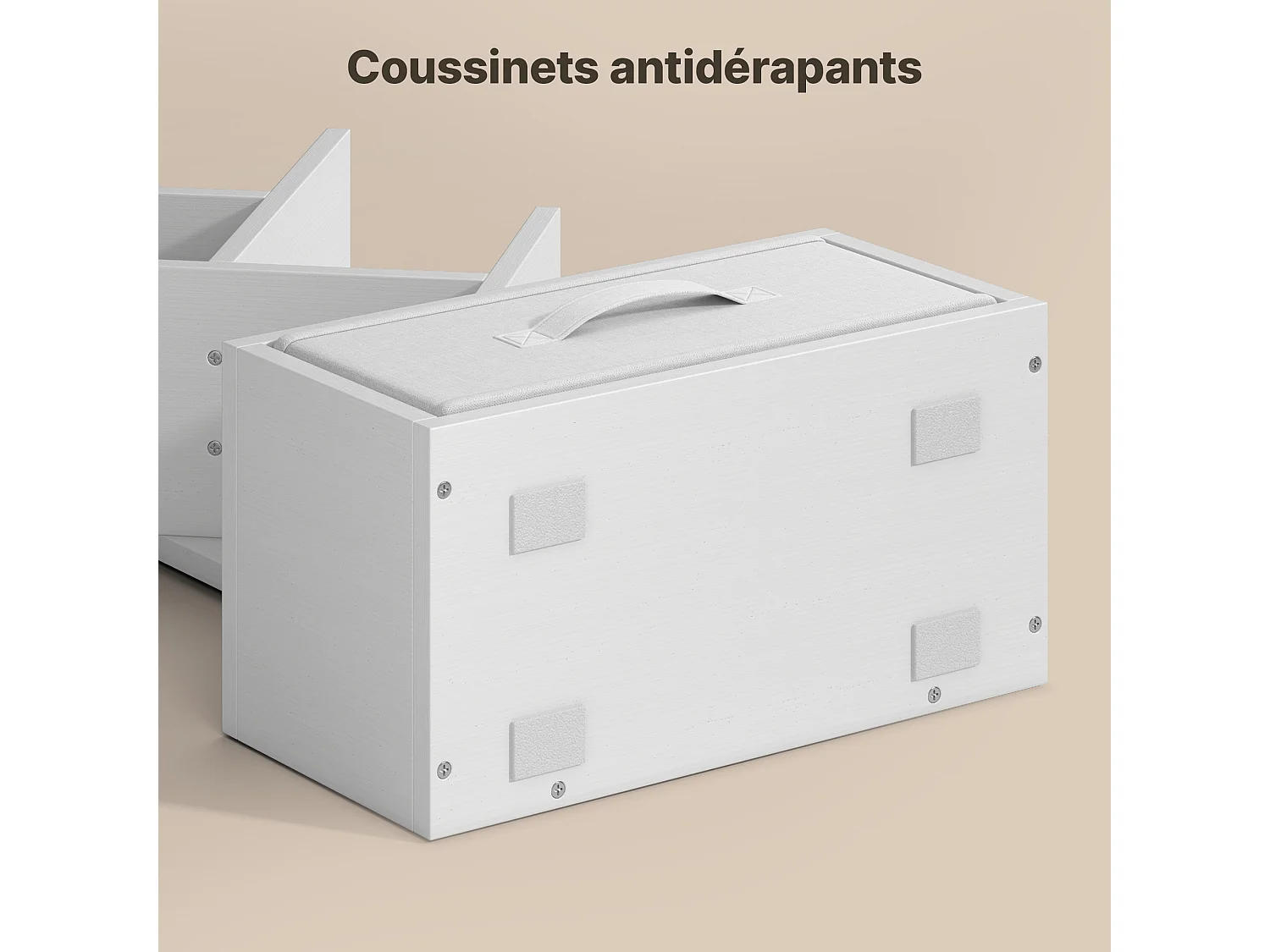 Bealife Bibliothèque 7 Niveaux Étagère de Rangement 1 Tiroir Tissu Arbre Livre CD Magazine Salon Chambre Blanc