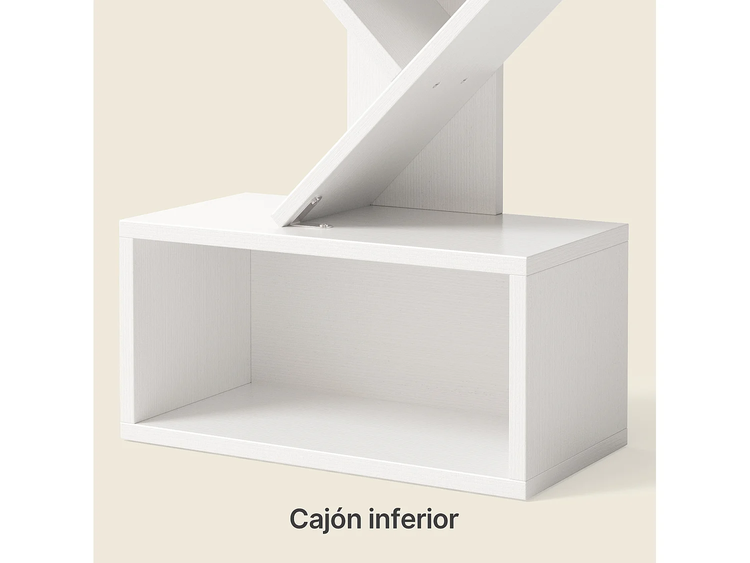 Bealife Bibliothèque 5 Niveaux Étagère de Rangement 1 Casier Arbre Livre CD Magazine Salon Chambre Enfant Blanc