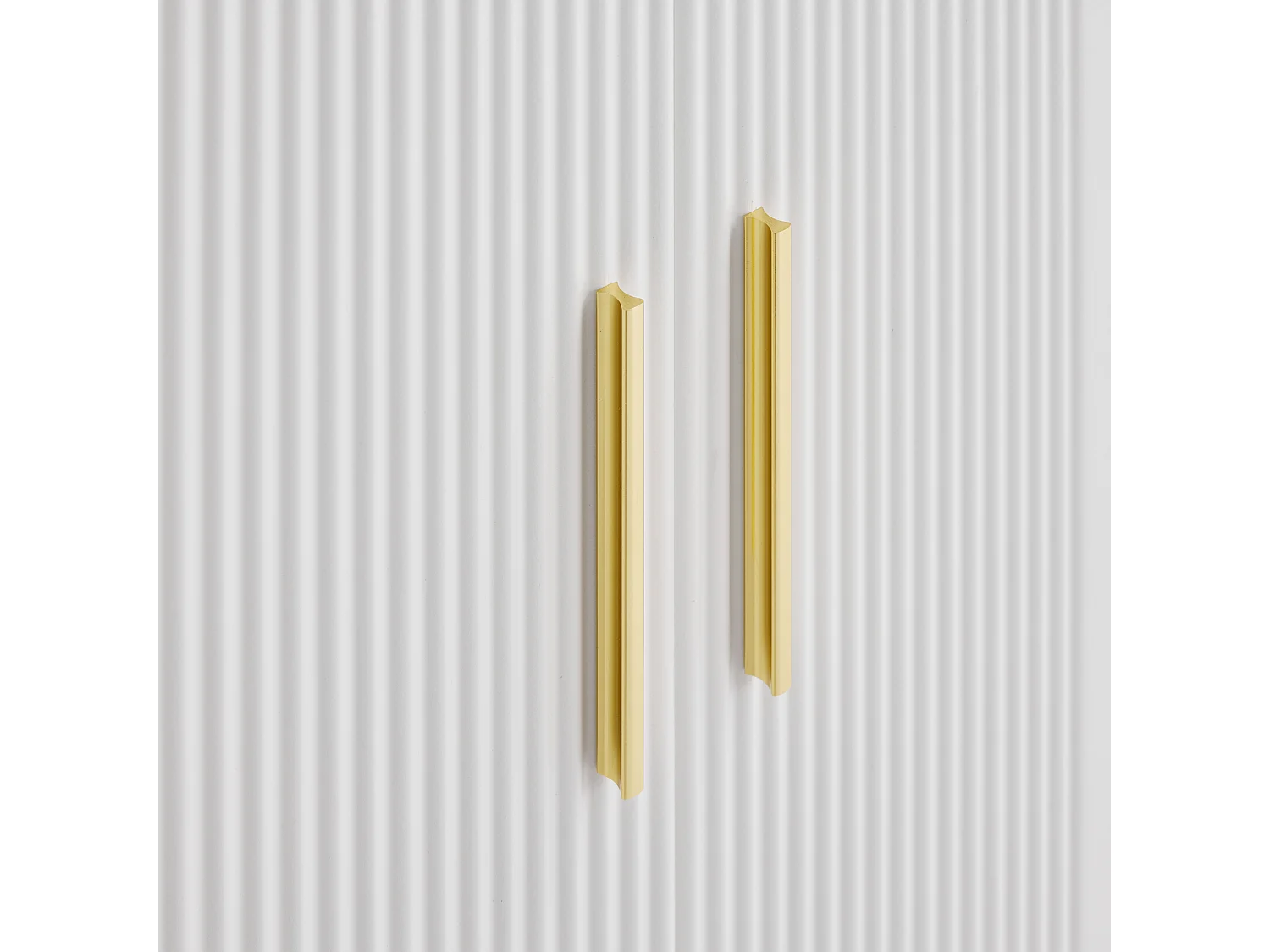 Buffet 160x35x100cm - 4 portes - en panneaux de particules - Blanc