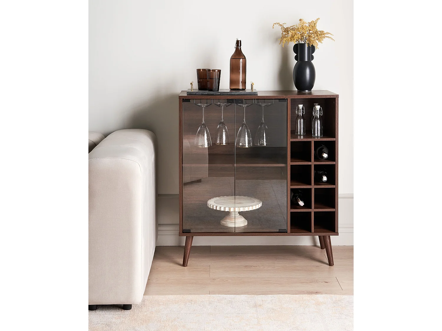 Armoire à vin TULLAMORE Marron foncé