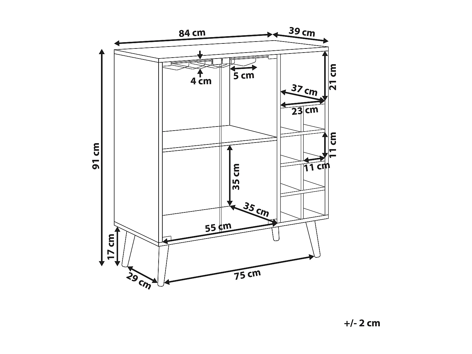 Armoire à vin TULLAMORE Marron foncé
