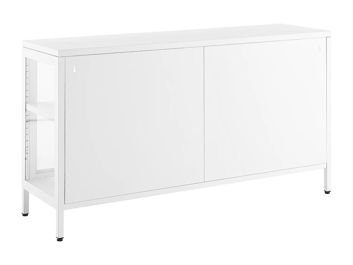 Glazen vitrinekast LED NEWPORT Metaal 115 cm Wit