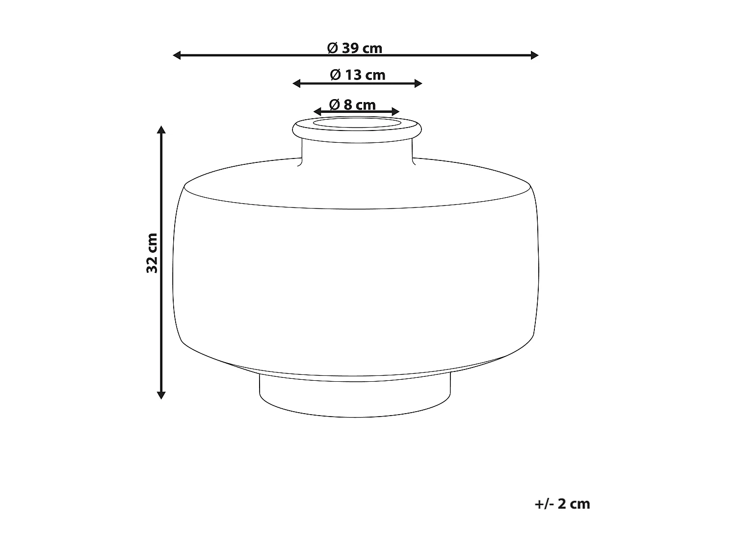 Blumenvase DEKSATI Keramik 32 cm Beige