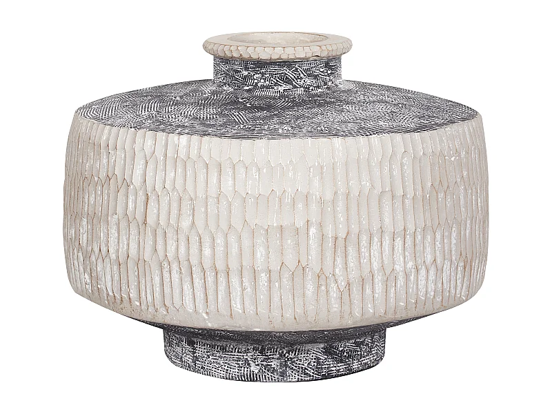 Vase à fleurs DEKSATI Céramique 32 cm Beige