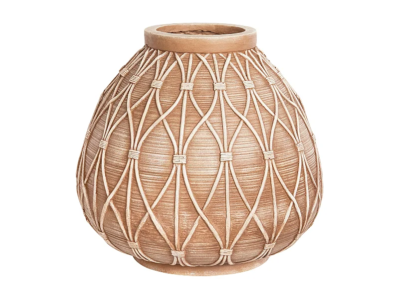 Vase à fleurs DOMOKOS Céramique 38 cm Marron clair