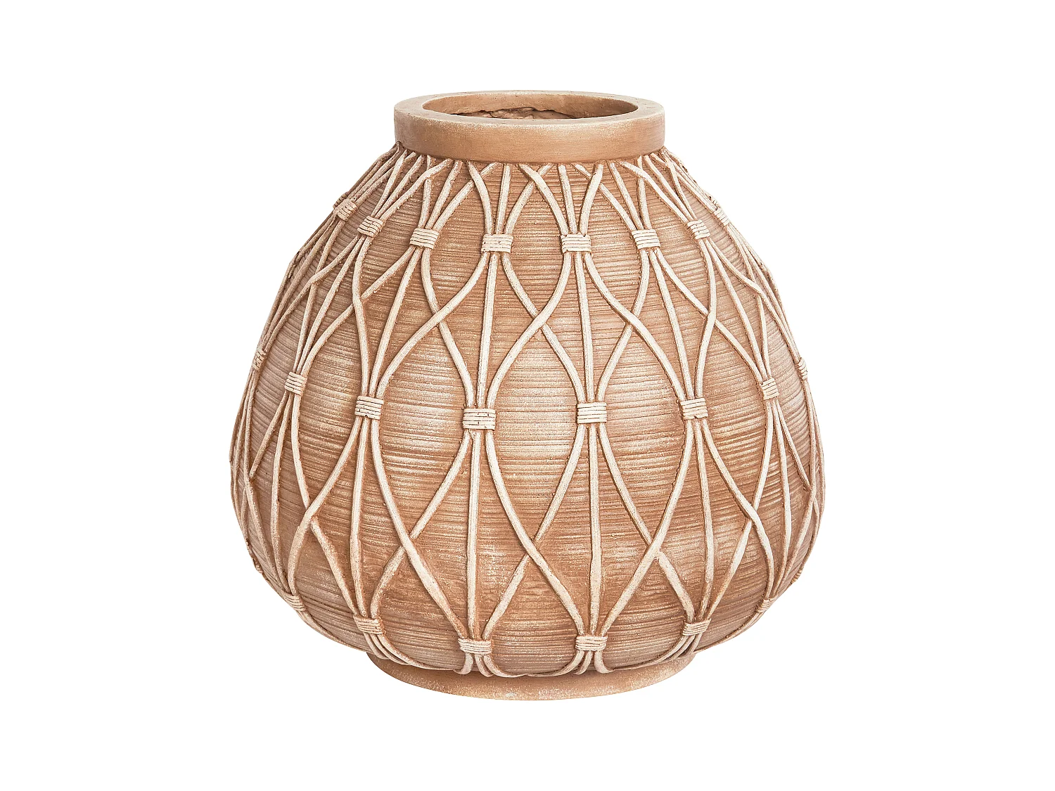 Vase à fleurs DOMOKOS Céramique 38 cm Marron clair