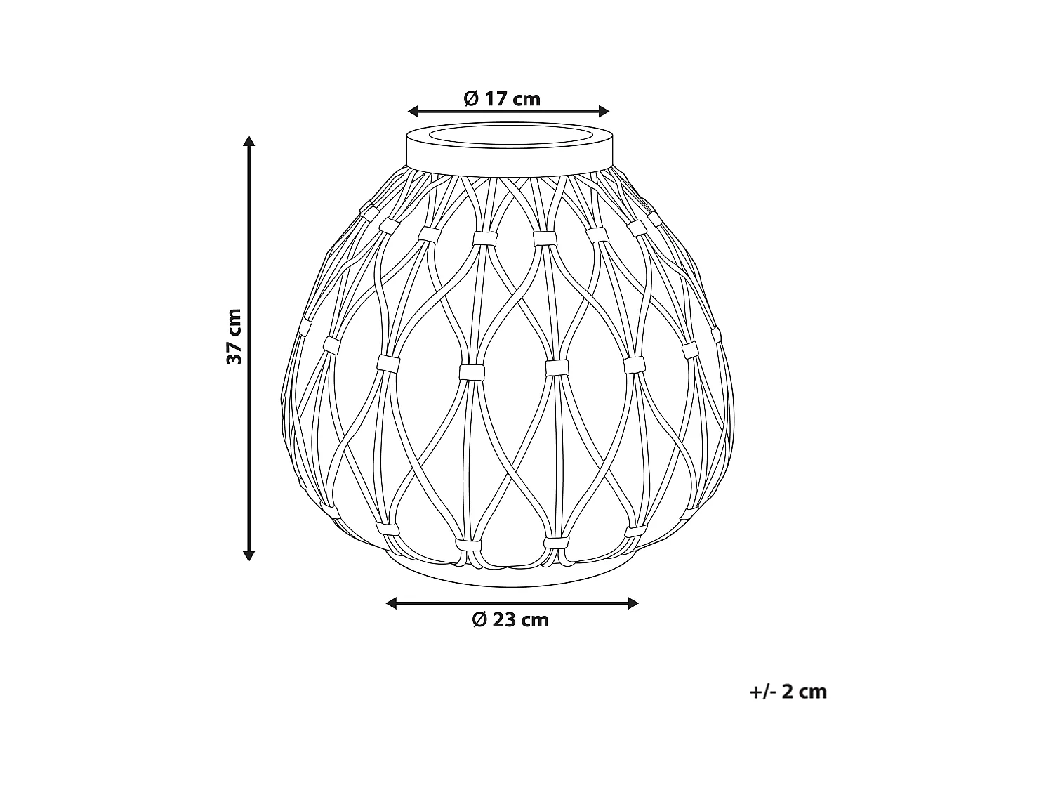 Jarrón para flores DOMOKOS Cerámica 38 cm Marrón claro