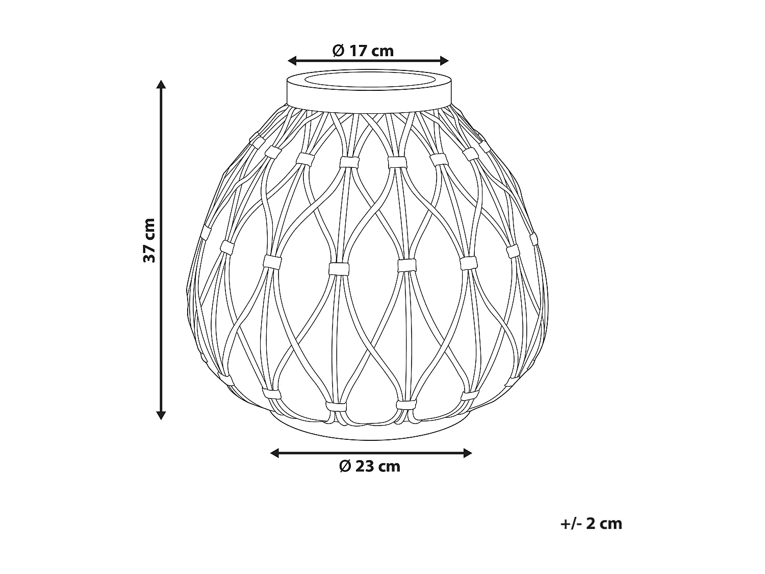 Vase à fleurs DOMOKOS Céramique 38 cm Marron clair