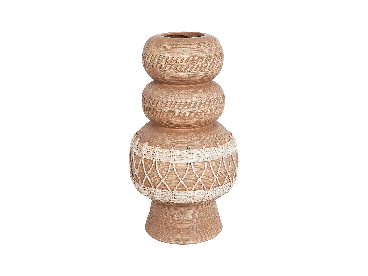 Vase à fleurs ALMIROS Céramique 51 cm Marron clair