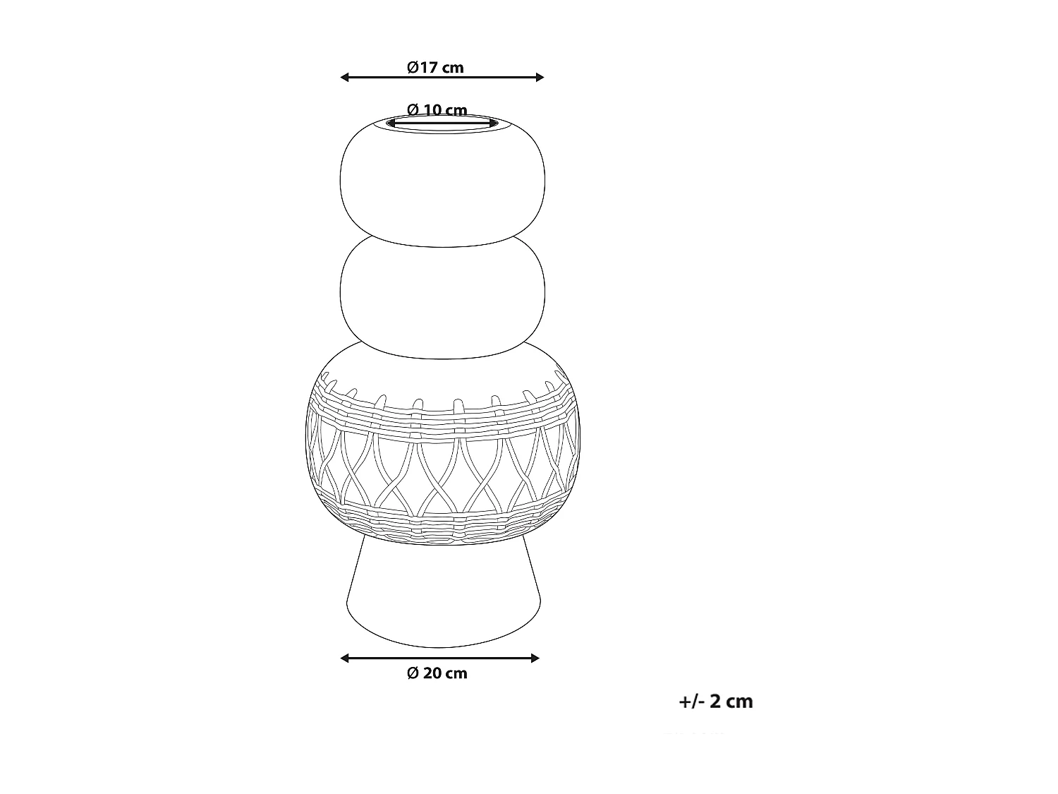 Jarrón para flores ALMIROS Cerámica 51 cm Marrón claro